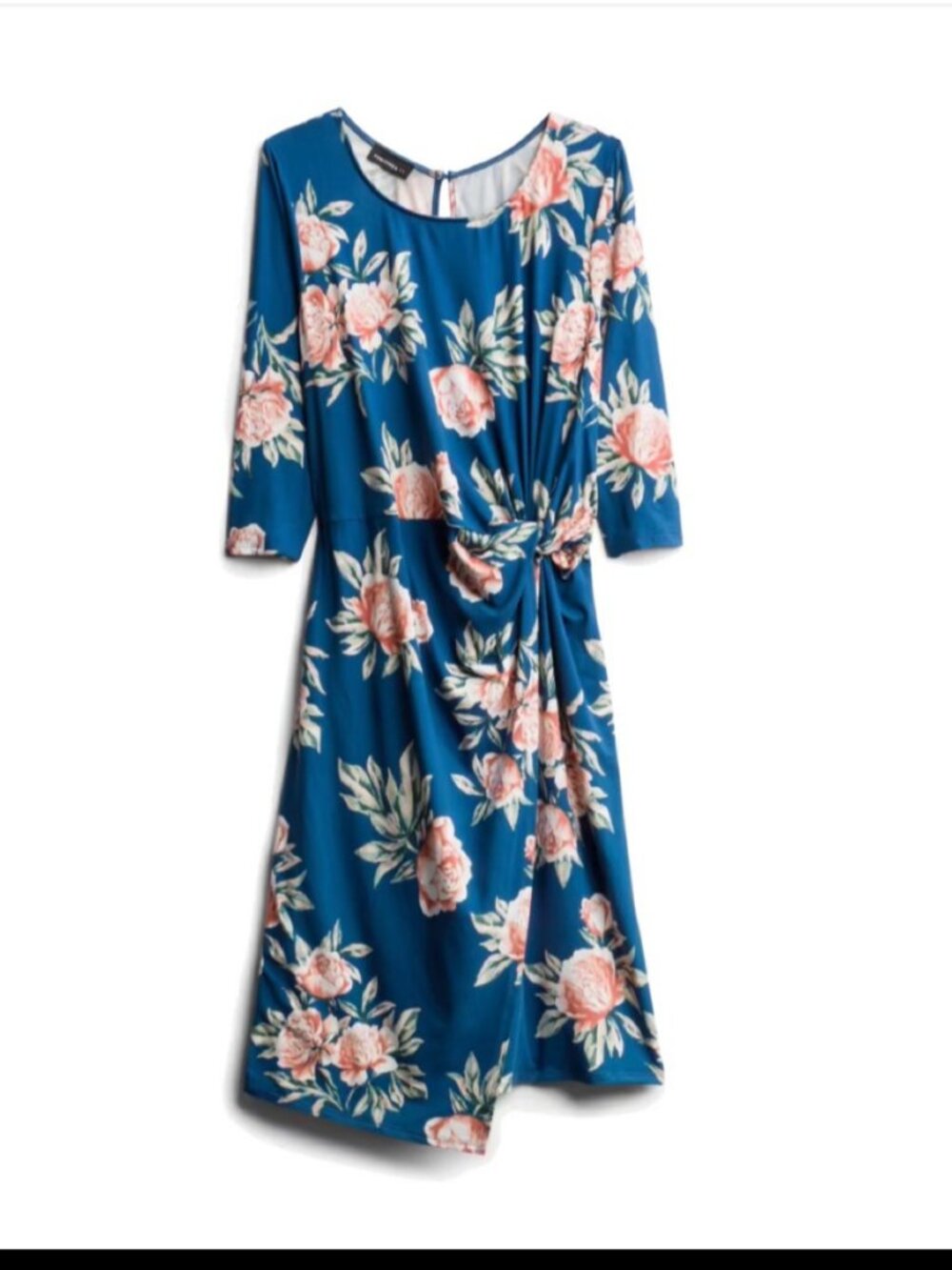 Blue Floral Fortune + Ivy Lennora Knot Detail Knit Dress 2X Stitch Fix